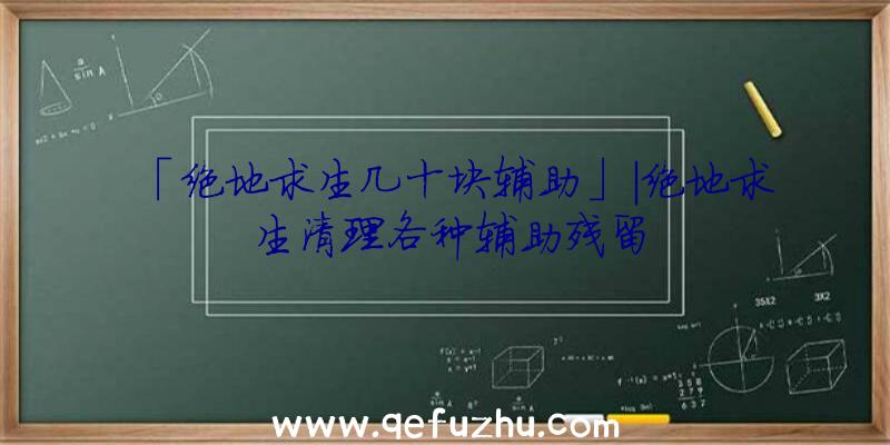 「绝地求生几十块辅助」|绝地求生清理各种辅助残留